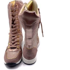 Naturino Pink Glittered Tall High Top Sneakers